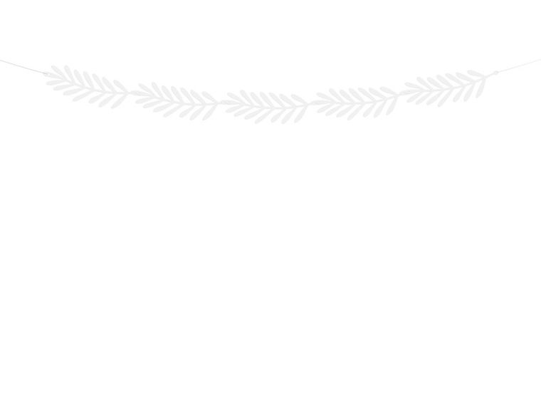 PartyDeco, girlanda Gałązki, biały, 1,8m