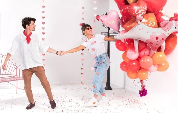 PartyDeco, girlanda Serca, różowe złoto, 3 m, 1 szt.