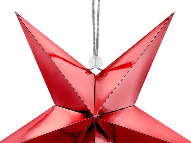 PartyDeco, gwiazda papierowa, 30 cm, czerwony