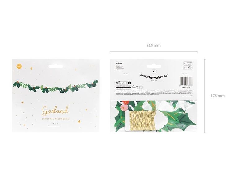PartyDeco, Jemioła, girlanda, 1.5 m, zielony