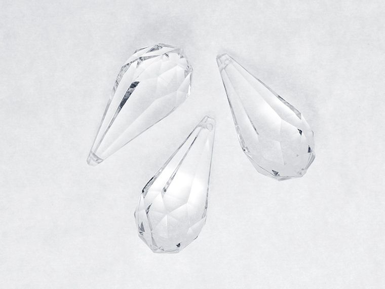 PartyDeco, kryształowe zawieszki krople, bezbarwny, 23-51 mm, 5 szt.