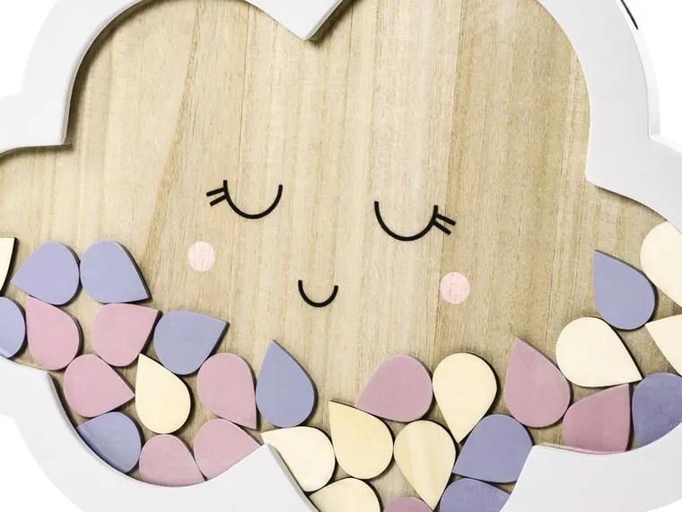 PartyDeco, księga gości, pamiątka dla dziecka, chmurka, biała