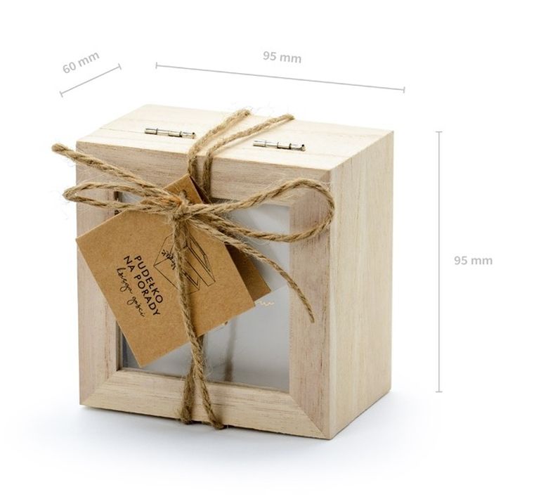 PartyDeco, Księga gości, pudełko na porady, polska wersja językowa, 9,5-9,5-6 cm