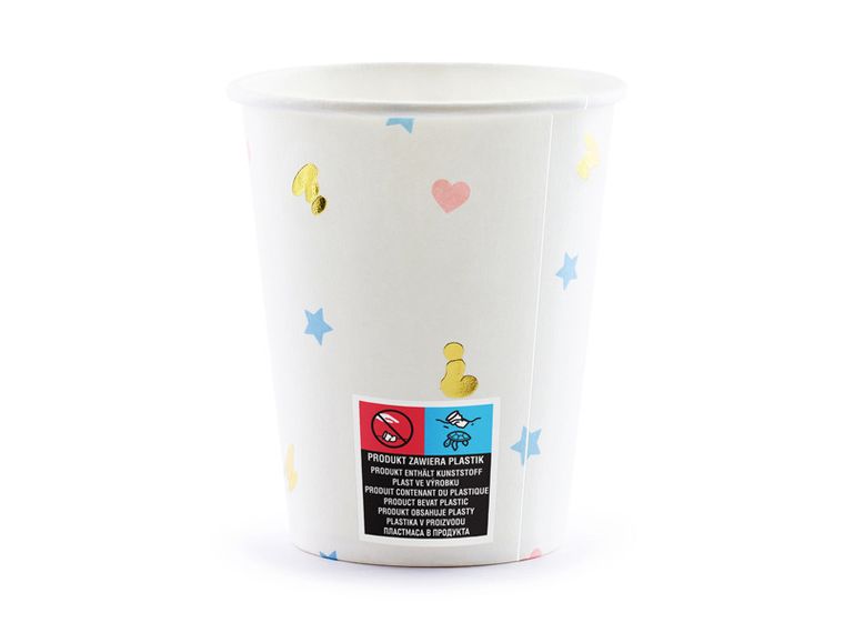 PartyDeco, kubeczki, Boy or Girl, 200 ml, 6 szt.
