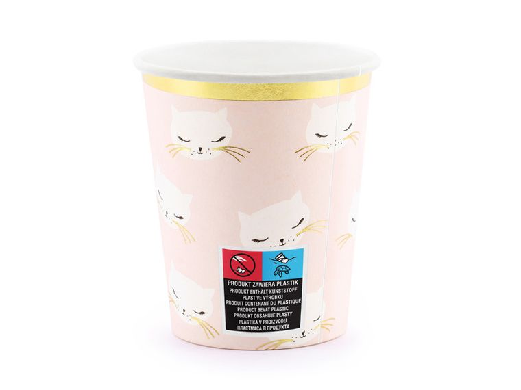 PartyDeco, kubeczki Kotek, 200 ml, 6 szt.