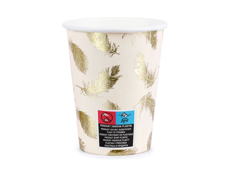 PartyDeco, kubeczki Lovely Swan, 260 ml, 6 szt.