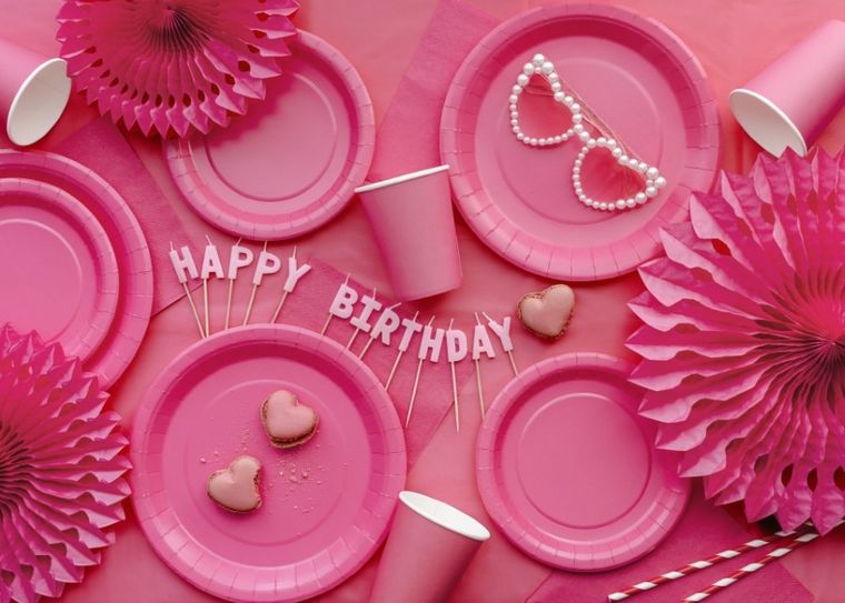 PartyDeco, kubeczki papierowe, ciemny różowy, 250 ml, 6 szt.