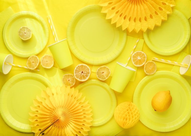 PartyDeco, kubeczki papierowe, żółty, 250 ml, 6 szt.