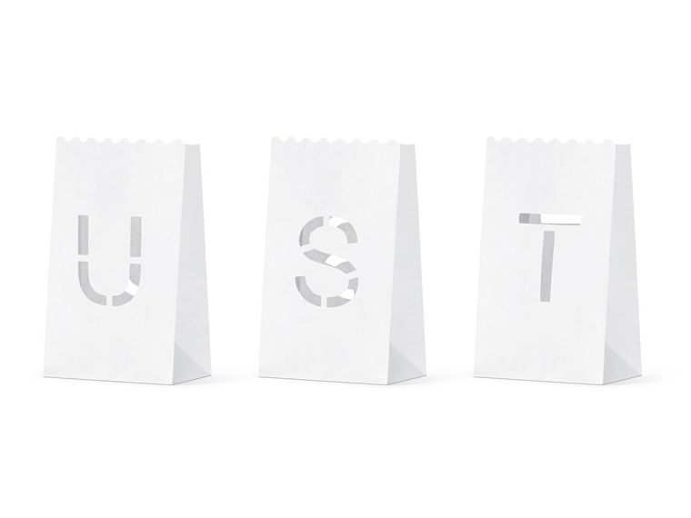 PartyDeco, lampiony, torebki na świece-Just Married, dekoracja wesela, 11 szt.