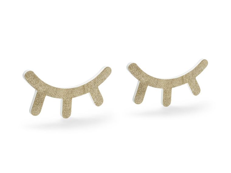 PartyDeco, Little Star - Gwiazdka party, dekoracja na ścianę Śpiące oczka, złoty, 20-11 cm