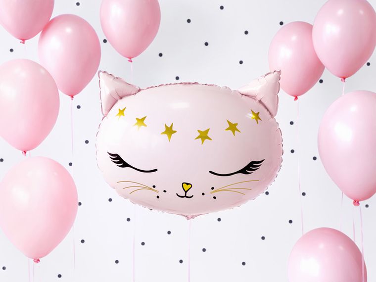 PartyDeco, Meow Party, balon foliowy, kotek, 48-36 cm