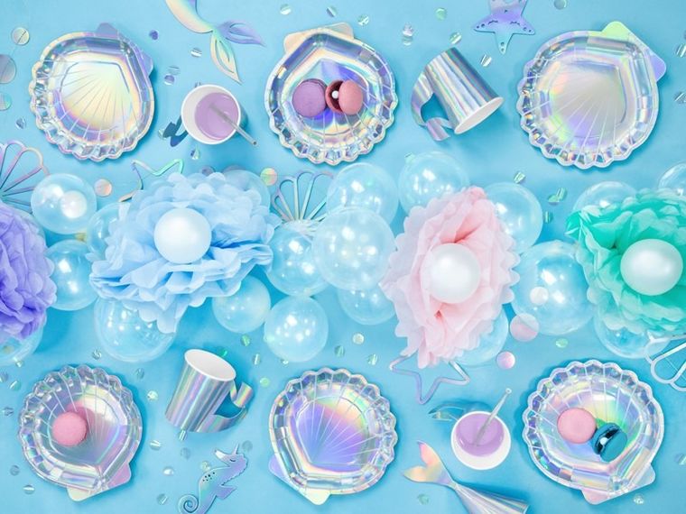 PartyDeco, Mermaid Party, toppery, dekoracja na tort urodzinowy, syrenka, 24,5 cm, 3 szt.