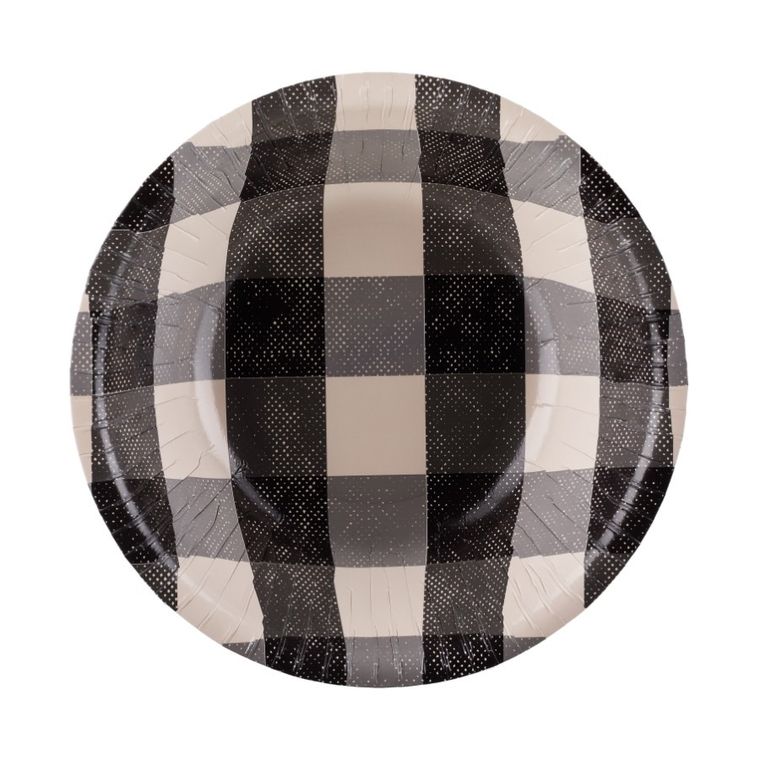 PartyDeco, miseczki papierowe, w kratę, 17-4.5 cm, 6 szt.