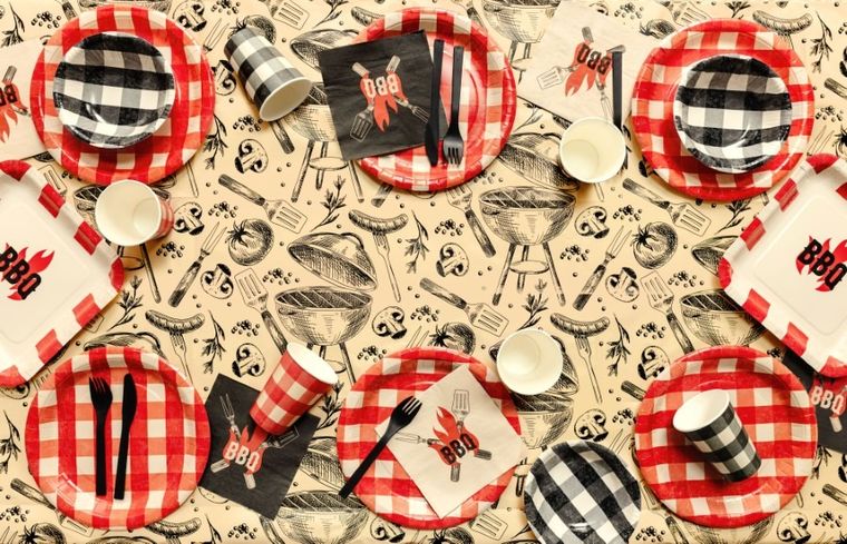 PartyDeco, obrus papierowy, grill, 180-120 cm