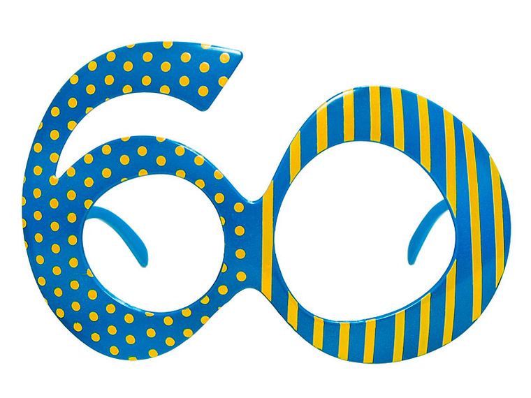 PartyDeco, okulary ozdobne party, 60 urodziny, turkusowy