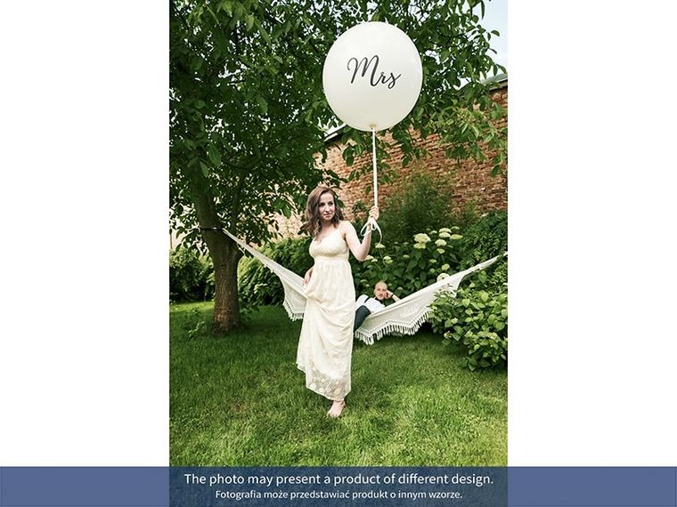 PartyDeco, olbrzymi okrągły balon, Mr. biały