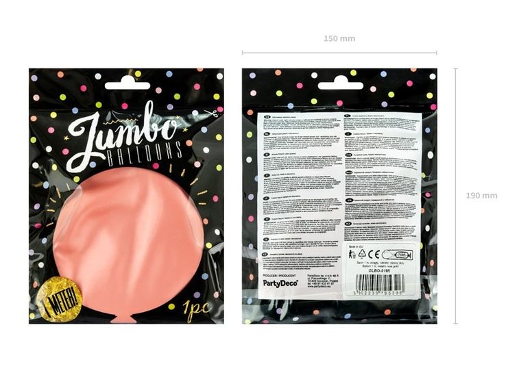 PartyDeco, olbrzymi okrągły balon, okrągły, metaliczne, różowy złoty, 1 m
