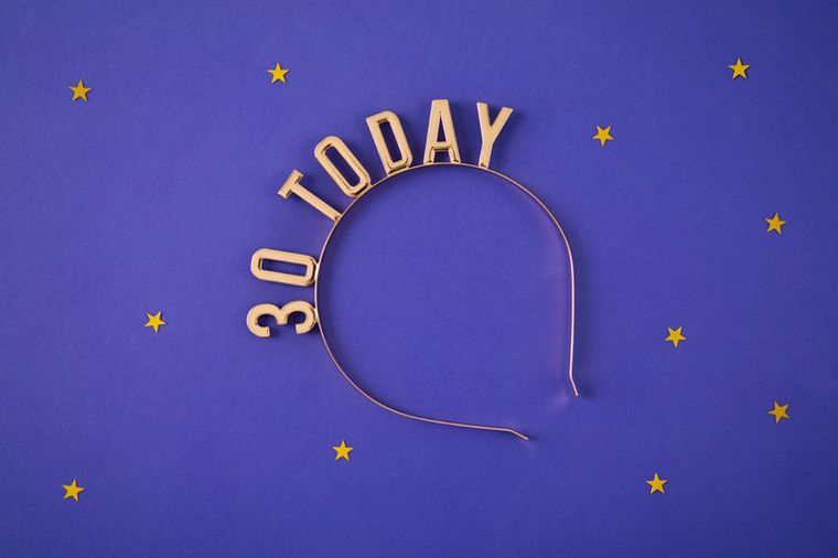 PartyDeco, opaska 30 Today, złoty, 1 szt.