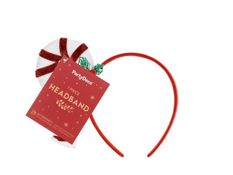 PartyDeco, opaska na głowę, laska cukrowa, 18.5-15.5 cm