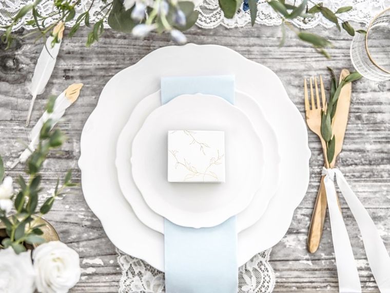 PartyDeco, ozdobne pudełeczka, gałązki, biały, 6-3,5-5,5 cm, 10 szt.