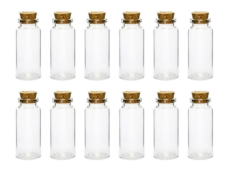 PartyDeco, ozdobne pudełeczka, w kształcie buteleczki szklanej z korkiem, 12 szt.