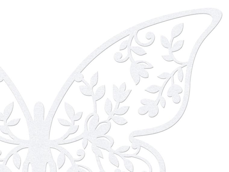 PartyDeco, papierowy motyl, białe, 6,5-4 cm, 10 szt.