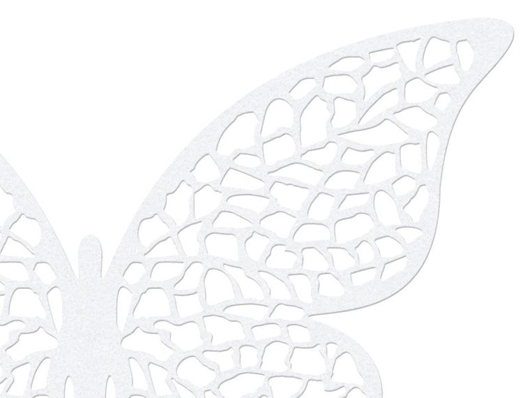 PartyDeco, papierowy motyl, białe, 6,5-4 cm, 10 szt.