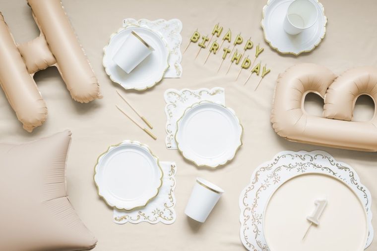PartyDeco, patera na słodycze, beż, 24-14,5 cm
