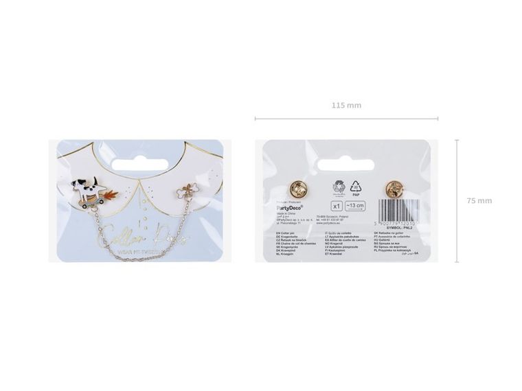 PartyDeco, piesek, przypinka na kołnierzyk