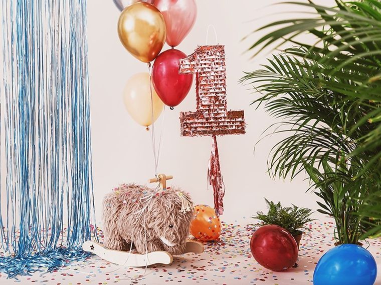 PartyDeco, piniata urodzinowa, cyfra 1, 28,5-40,5-8 cm