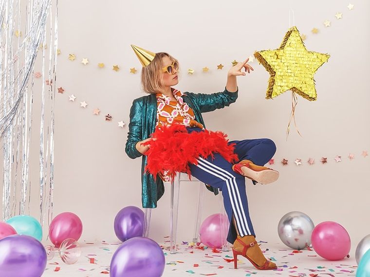 PartyDeco, piniata urodzinowa, gwiazda, 44,5-42,5-9 cm