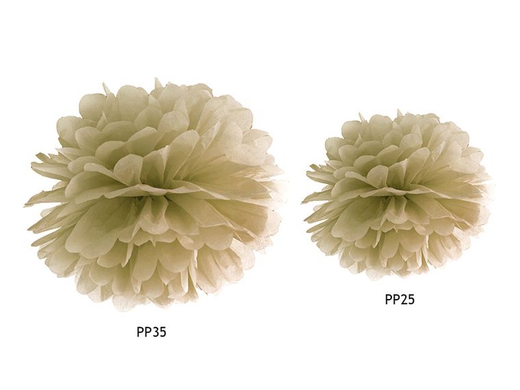 PartyDeco, pompon bibułowy, złoty, 35 cm