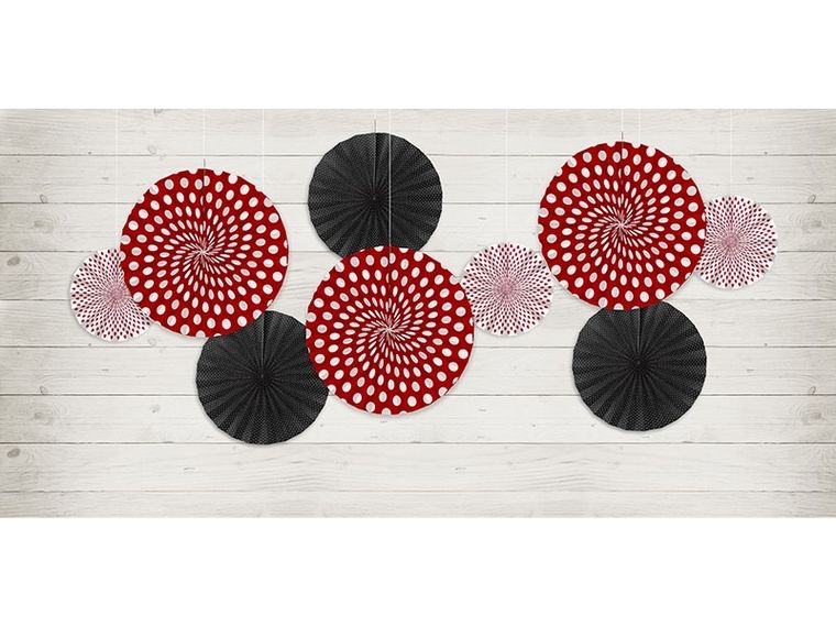 PartyDeco, rozety dekoracyjne, biedronka, 3 szt.