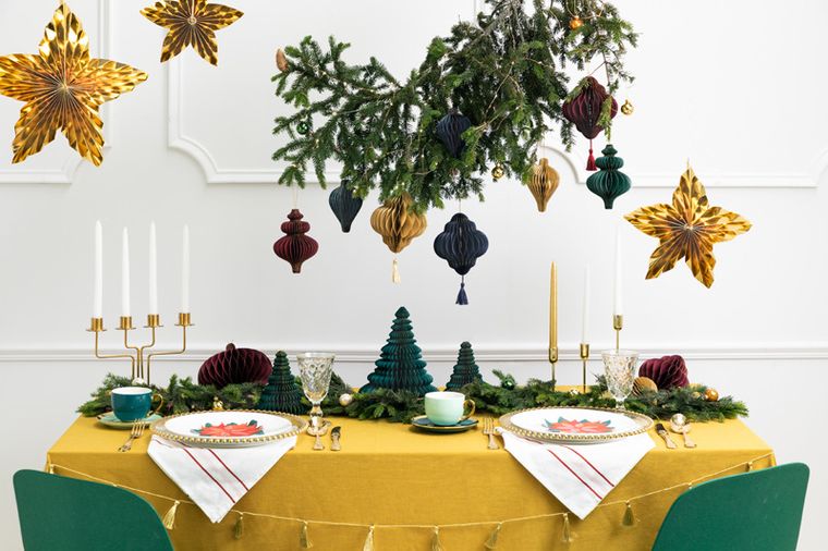 PartyDeco, rozety dekoracyjne Gwiazdy, złoty, 3 szt.