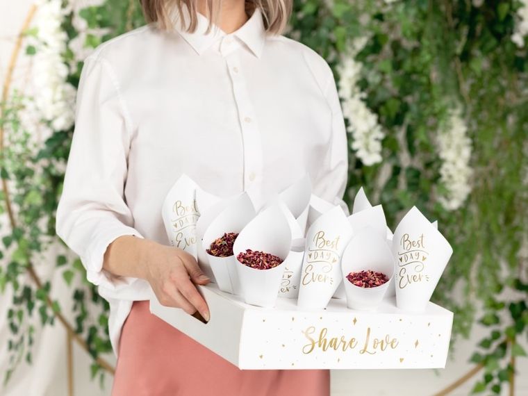 PartyDeco, rożki do konfetti, zestaw ze stojakiem