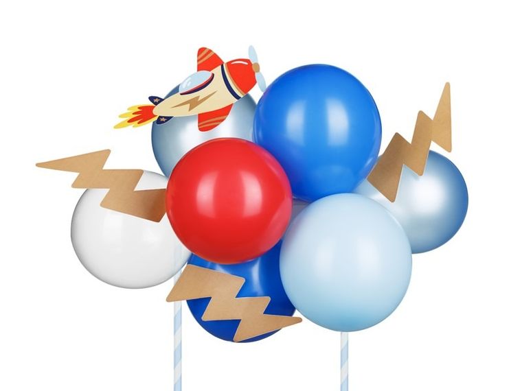 PartyDeco, samolot, balonowy topper na tort, 29 cm