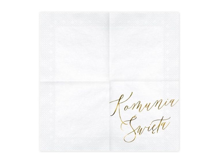 Partydeco, serwetki, Komunia Święta, biały, 33-33 cm, 20 szt.