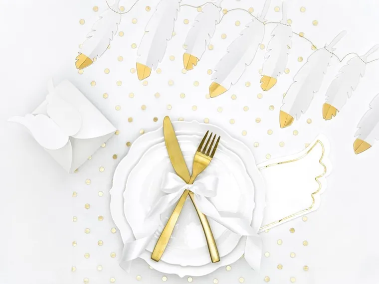 PartyDeco, serwetki papierowe urodzinowe w kształcie skrzydła, ze złotą metalizowaną obwódką, 20 szt.