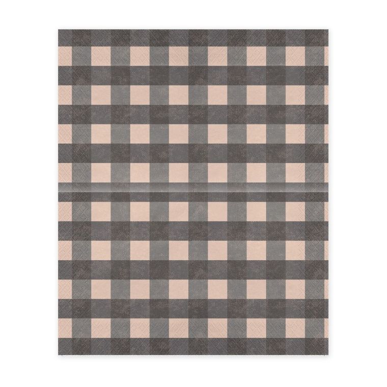 PartyDeco, serwetki papierowe w kratę, 33-40 cm, 20 szt.