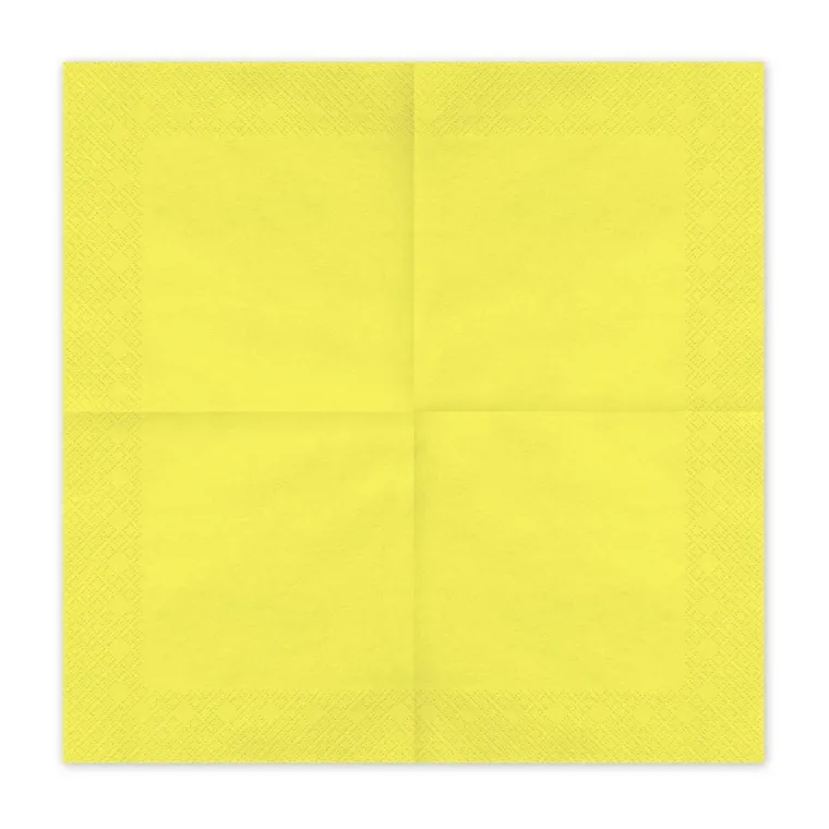 PartyDeco, serwetki papierowe, żółty, 33-33 cm, 20 szt.