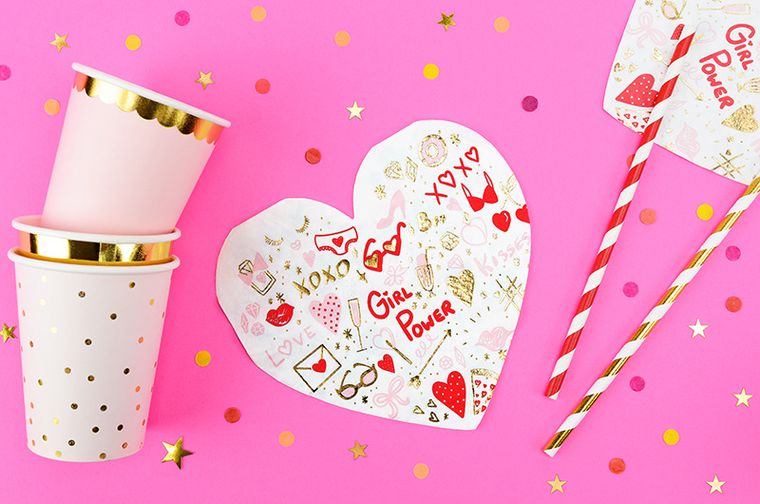 PartyDeco, serwetki Serce, mix, 16-15 cm, 20 szt.