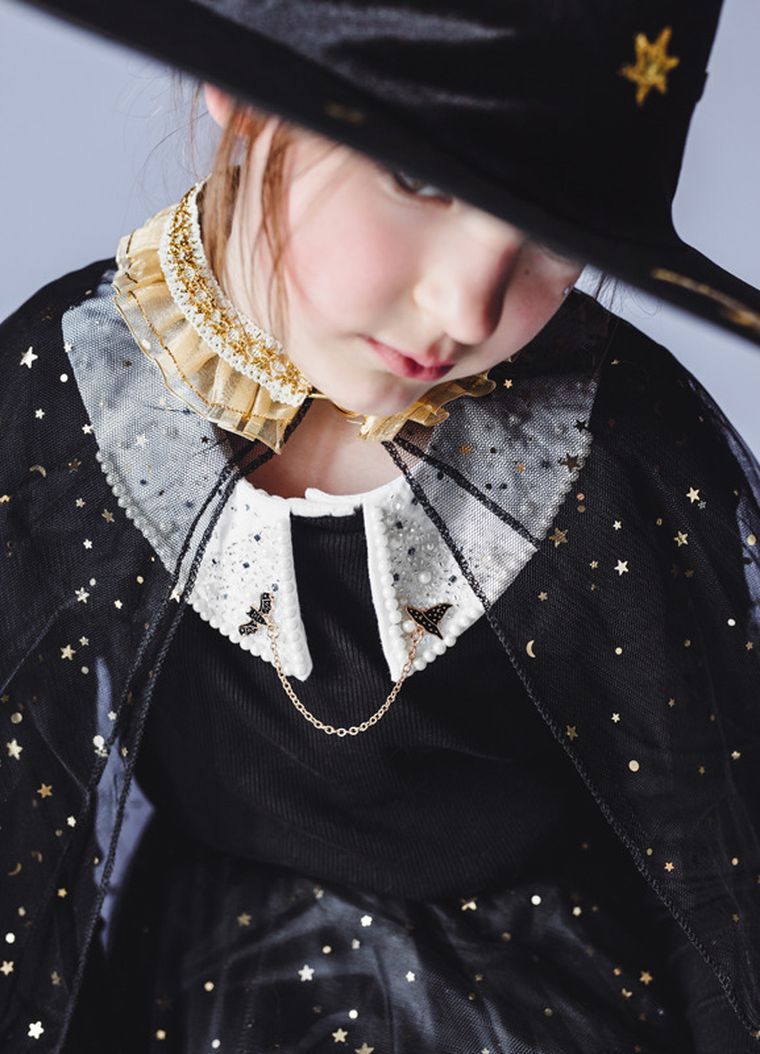 PartyDeco, strój dla dziewczynki, Peleryna, czarny, 1 szt.