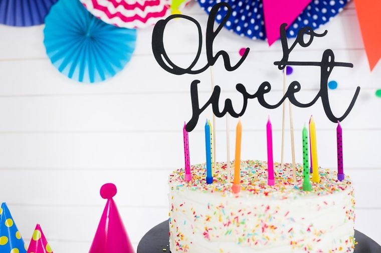 PartyDeco, świeczki urodzinowe na tort, 6,5 cm, 6 szt.