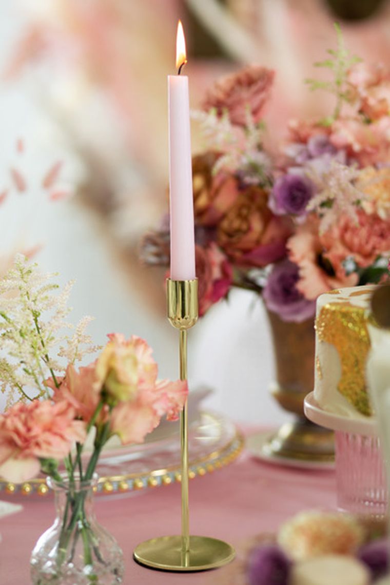 PartyDeco, świecznik, złoty, 22 cm, 1 szt.