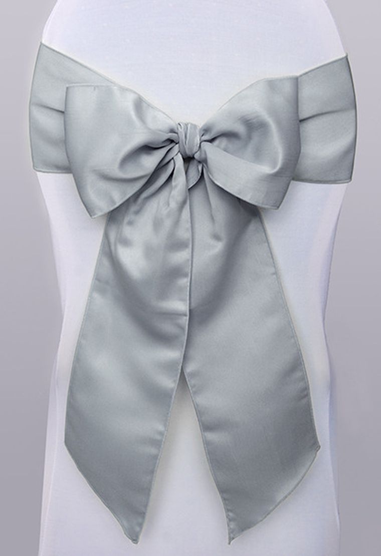 PartyDeco, szarfy na krzesło, srebrny, 0,15-2,75 m, 10 szt.