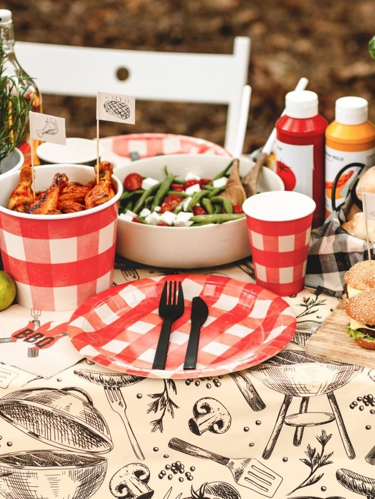 PartyDeco, sztućce plastikowe, czarne, 18-18.5 cm, 12 szt.