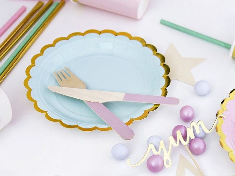 PartyDeco, talerzyki, miętowy, 18 cm, 6 szt.