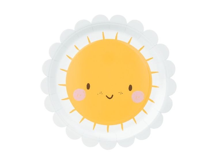 PartyDeco, talerzyki, Słoneczko, 18 cm, 6 szt.