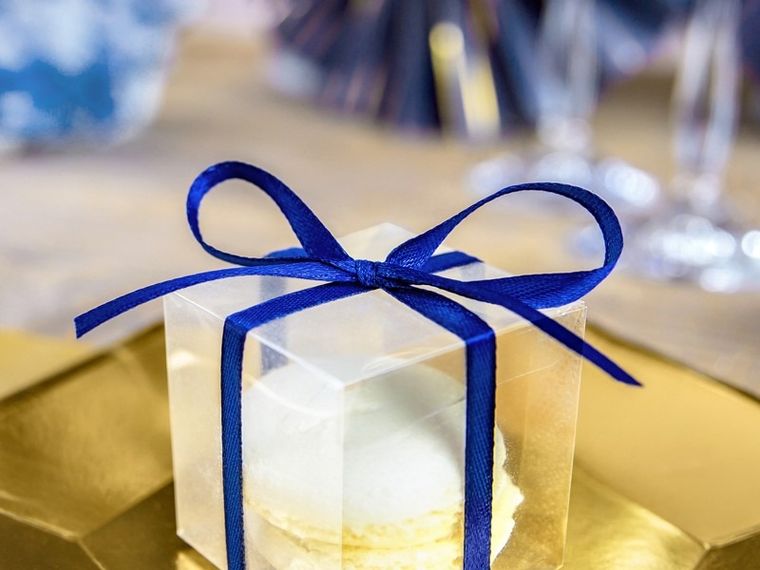 PartyDeco, tasiemka ozdobna satynowa, granat, 6 mm, 25 m