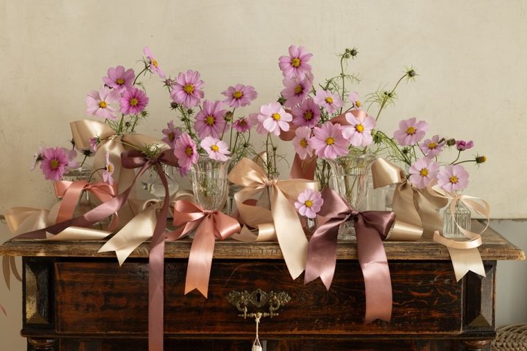 PartyDeco, tasiemka satynowa, brudny róż, 25 mm/25m